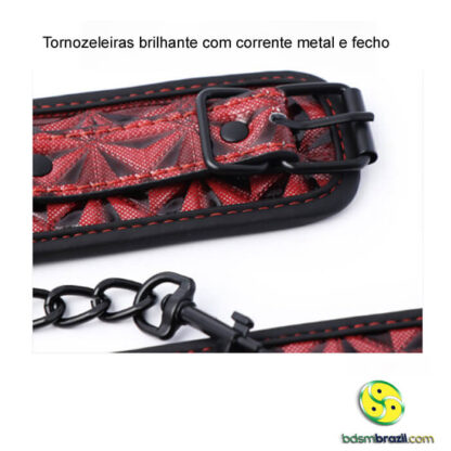 Tornozeleiras brilhante com corrente metal e fecho - Image 4