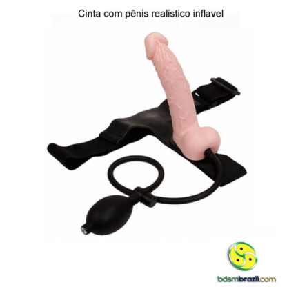 Cinta strap-on com pênis realístico inflável - Image 2