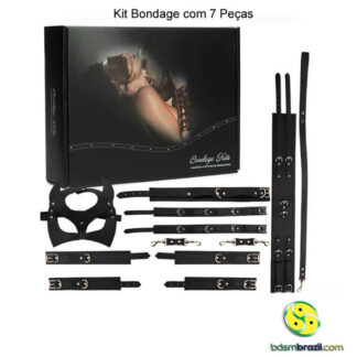 Kit Bondage com 7 Peças - Preto