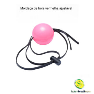 Mordaça de bola vermelha ajustável