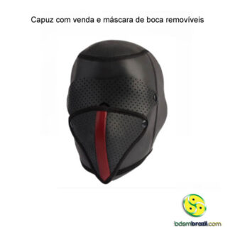 Capuz com venda e máscara de boca removíveis
