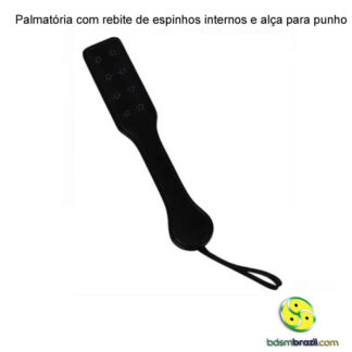 Palmatória com rebite de espinhos internos e alça para punho