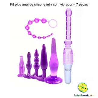 Kit 6 plug anal com vibrador à pilhas