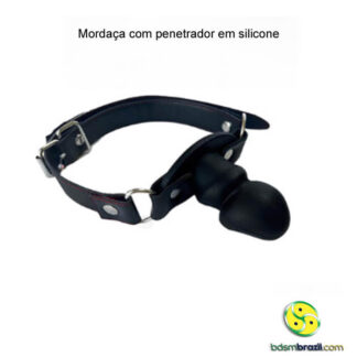 Mordaça com penetrador em silicone
