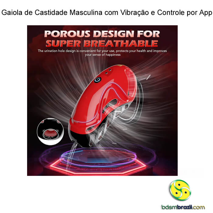 Gaiola de Castidade Masculina com Vibração e Controle por App - Imagem 4