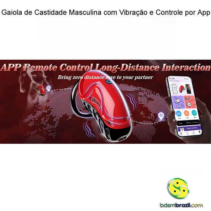 Gaiola de Castidade Masculina com Vibração e Controle por App - Imagem 11