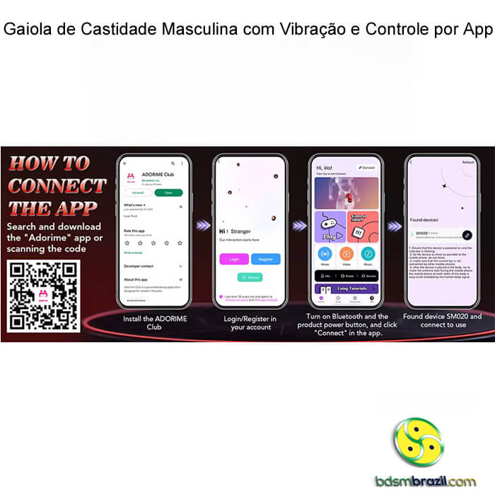 Gaiola de Castidade Masculina com Vibração e Controle por App - Imagem 12