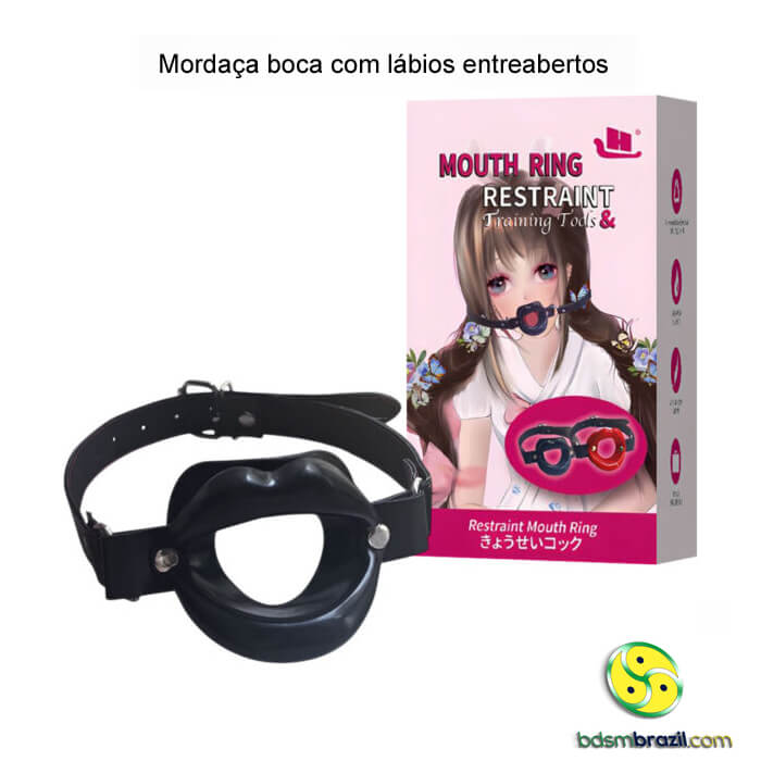 Mordaça boca com lábios entreabertos - Imagem 4