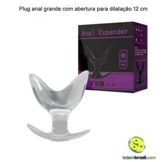 Plug anal grande com abertura para dilatação 12 cm